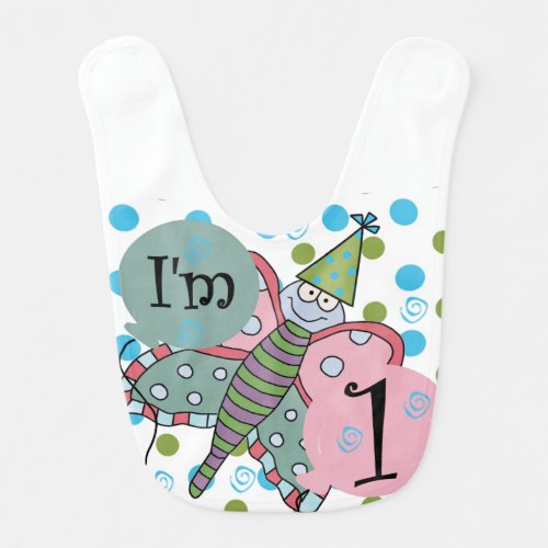 Butterfly Im 1 First Birthday Bib