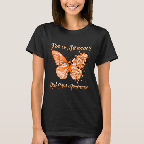 Butterfly Im A Survivor Rsd Crps T_Shirt