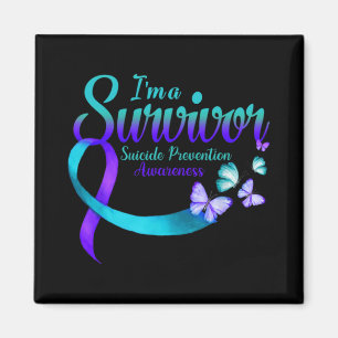 Butterfly Im A Survivor Suicide Prevention Awaren Magnet