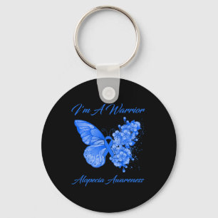 Butterfly I'm A Warrior Alopecia Awareness  Keychain