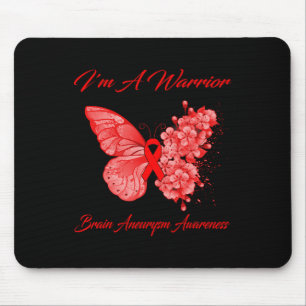 Butterfly I'm A Warrior Brain Aneurysm Awareness Mouse Pad