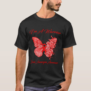 Butterfly I'm A Warrior Brain Aneurysm Awareness T-Shirt