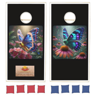 Butterfly in a Blooming Garden Cornhole Set