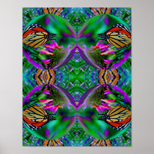 Butterfly In A Bubble Abstract Nature Art Poster
