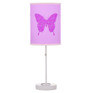 Butterfly in abstract pattern - lavender, purple table lamp