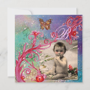BUTTERFLY IN BLUE, BABY BOY SHOWER Photo Template
