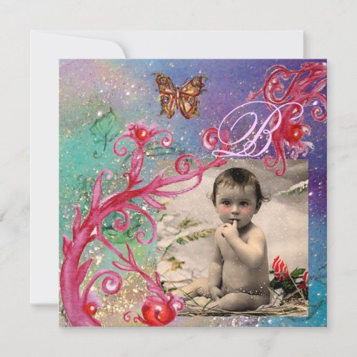 BUTTERFLY IN BLUE BABY BOY SHOWER Photo Template