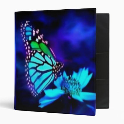 Butterfly in Blue Light 3 Ring Binder