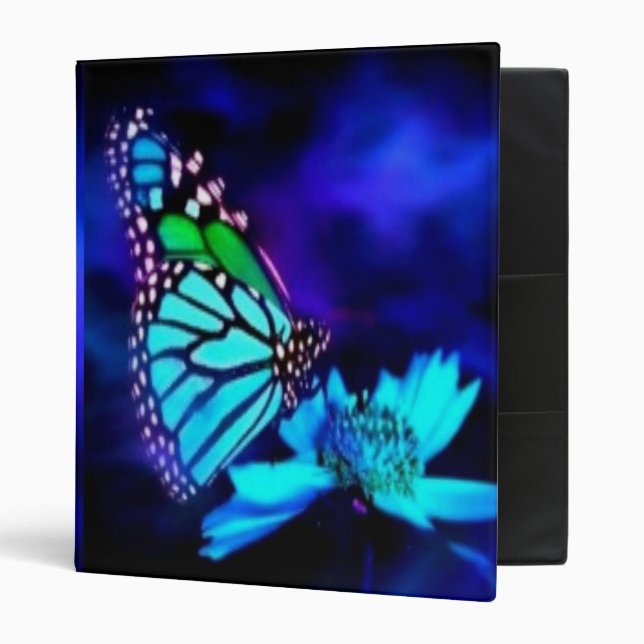 Butterfly in Blue Light 3 Ring Binder (Front/Inside)