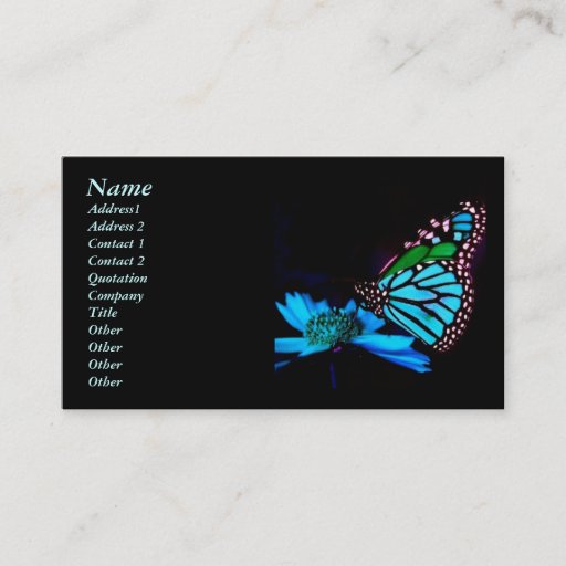 Customizable Butterfly in Blue Light Business Card Templates