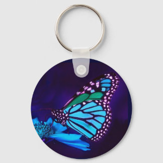 Butterfly in Blue Light Keychain