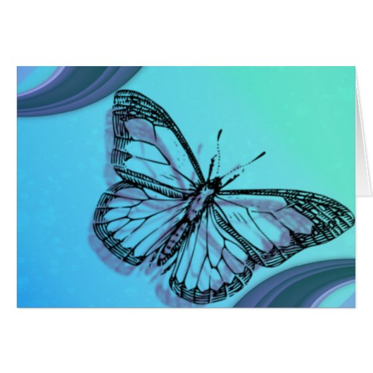 Butterfly in Blues Cards (Front Horizontal)