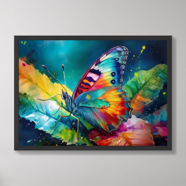 Butterfly in Brushstrokes Framed Art (Framed Front)