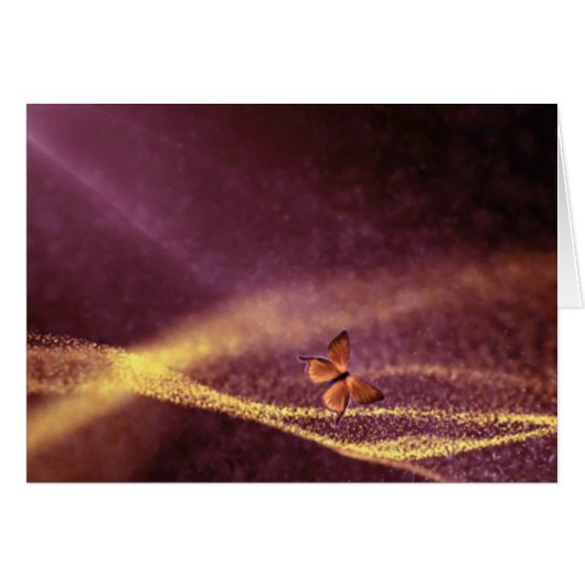 Butterfly In Dust Particles Cards (Front Horizontal)
