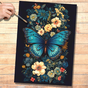 Butterfly in Florals 2 Decoupage Paper