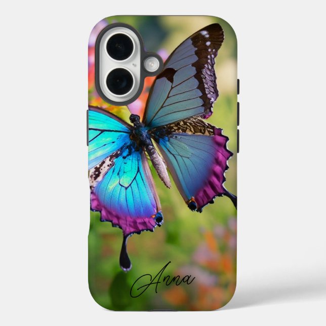 Butterfly in Flower Field Personalized  Case-Mate iPhone Case (Back)