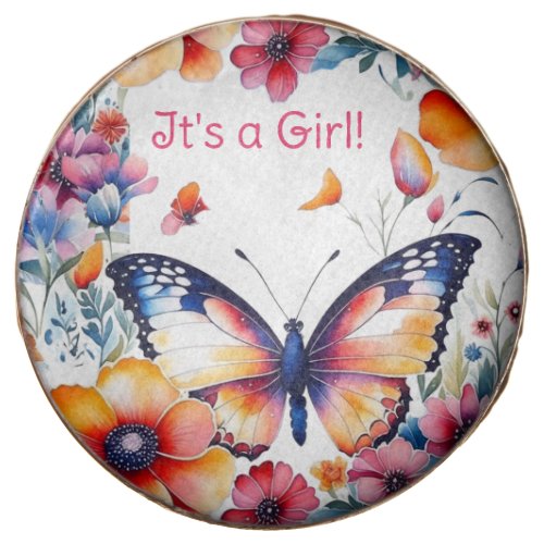 Butterfly in Flowers Girls Baby Shower Chocolate Covered Oreo