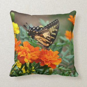 Butterfly In Garden Throw Pillow