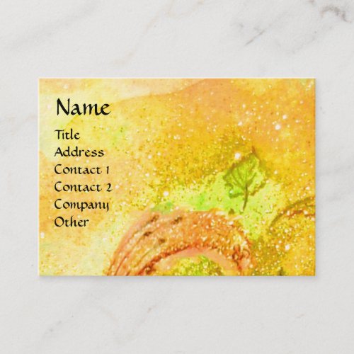 BUTTERFLY IN GOLD YELLOW GREEN RED BROWN SPARKLES BUSINESS CARD