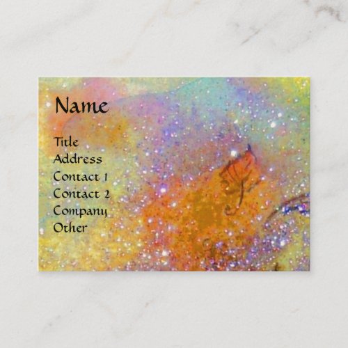 BUTTERFLY IN GOLD YELLOW GREEN SPARKLES BUSINESS CARD