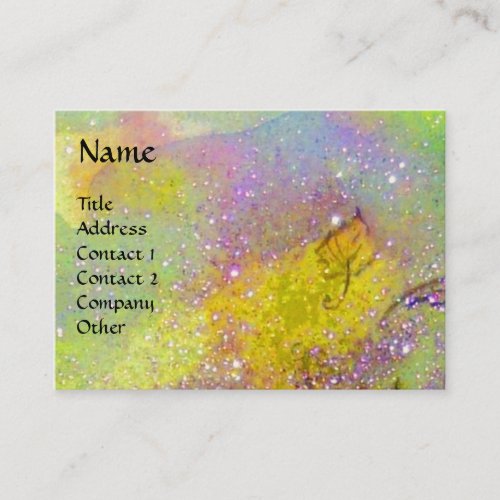 BUTTERFLY IN GOLD YELLOW PURPLE GREEN SPARKLES BUSINESS CARD