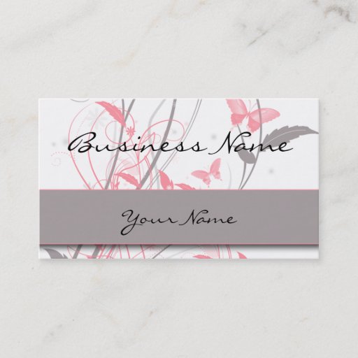 Customizable Butterfly in Honeysuckle Pink Business Card