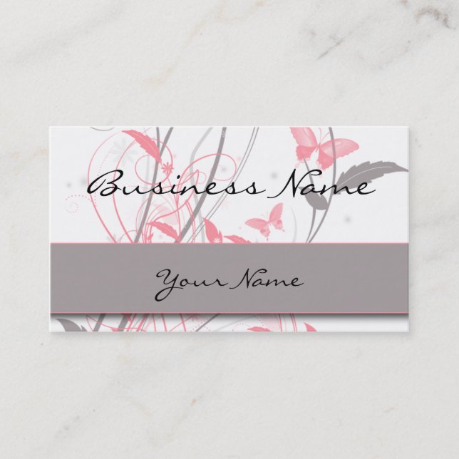 Butterfly in Honeysuckle Pink Business Card (Front)
