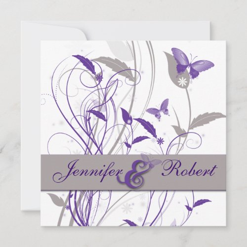 Butterfly in Lilac and Purple Anniversary Invitation