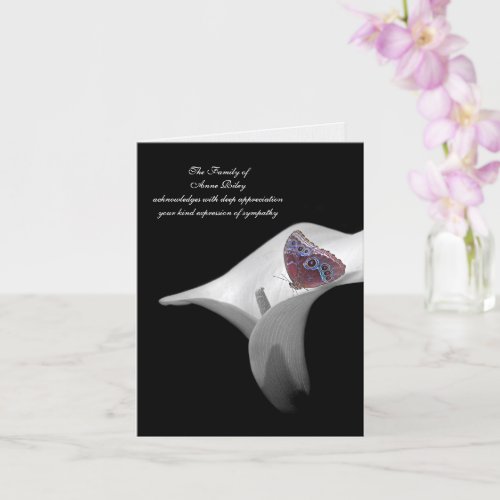 Butterfly in lily for thank you sympathy card