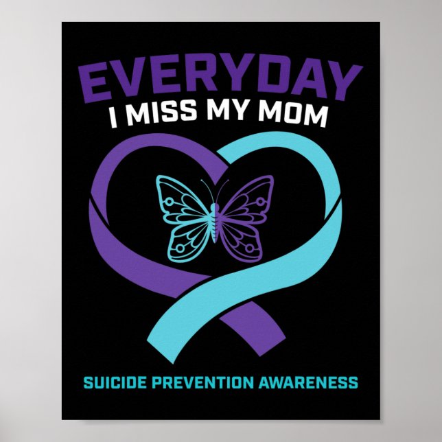 Butterfly In Loving Memory Mom Suicide Prevention  Poster (Front)