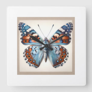 Butterfly in Natural Surroundings 040624IREF108 - Square Wall Clock
