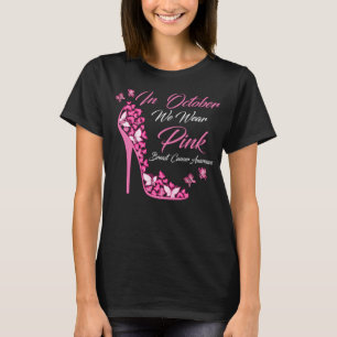 Butterfly In October We Wear Pink Breast Cancer  T-Shirt