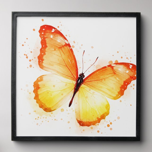 Butterfly in orange peel and stick photo tile (Front Set)