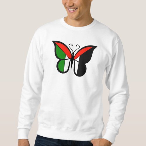 Butterfly in Palestine country flag colors Sweatshirt