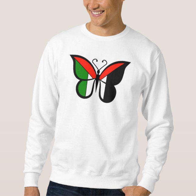 Butterfly in Palestine country flag colors Sweatshirt (Front)