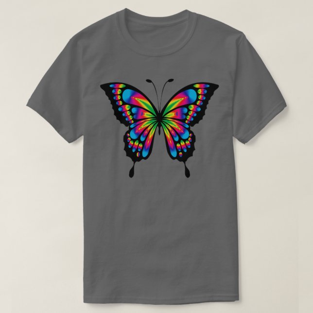 Butterfly in prismatic colorful design  T-Shirt (Design Front)