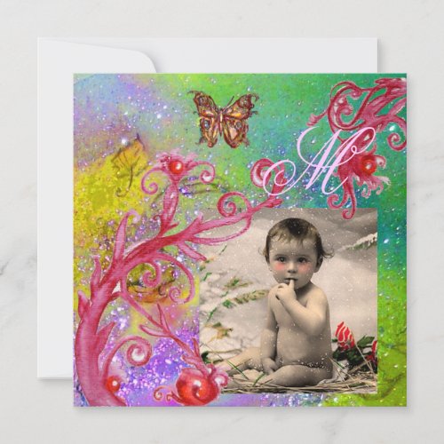 BUTTERFLY IN PURPLE BABY SHOWER Photo Template