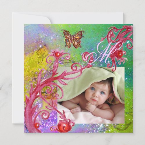 BUTTERFLY IN PURPLE BABY SHOWER Photo Template