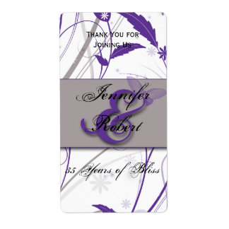 Butterfly in Purple Lilac Anniversary Wine Label