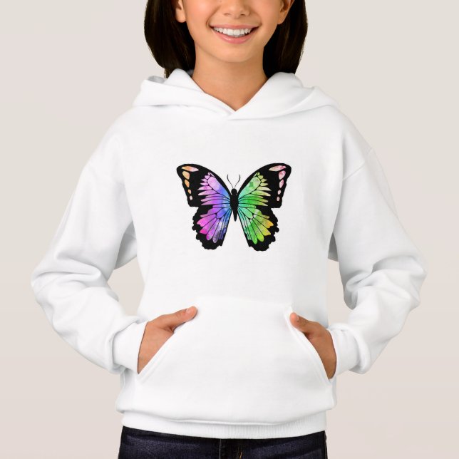 Butterfly in Rainbow Colors Hoodie (Front)