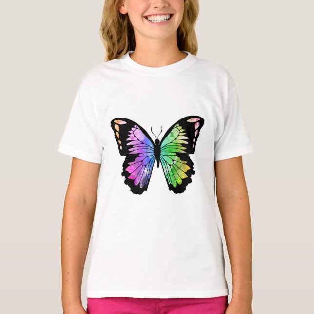 Butterfly in Rainbow Colors T-Shirt (Front)