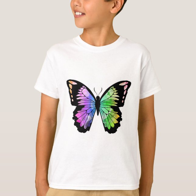 Butterfly in Rainbow Colors T-Shirt (Front)