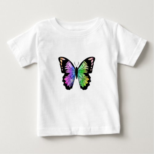 Butterfly in Rainbow Colours Baby T_Shirt