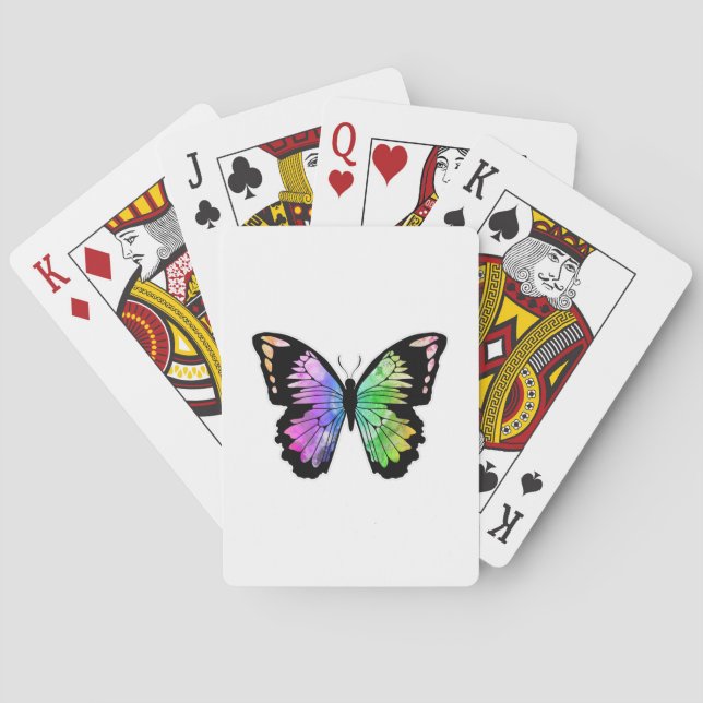 Butterfly in Rainbow Colours Poker Cards (Back)