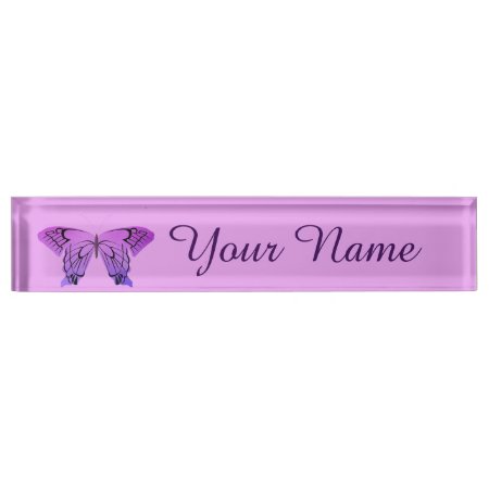 Butterfly In Shades Of Purple Nameplate