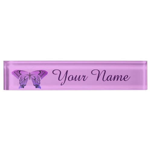 Butterfly in Shades of Purple Nameplate