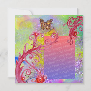 BUTTERFLY IN SPARKLE 2 photo template purple green