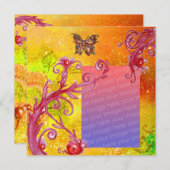 BUTTERFLY IN SPARKLE 2 photo template yellow red (Front/Back)