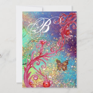 BUTTERFLY IN SPARKLES 2 Elegant Wedding Monogram , Invitation