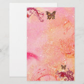 BUTTERFLY IN SPARKLES 2, red pink (Front/Back)